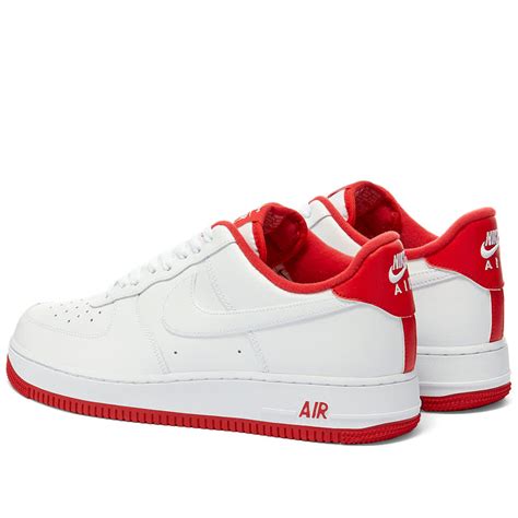 nike air force 1 07 weiß red|air force 1 white red.